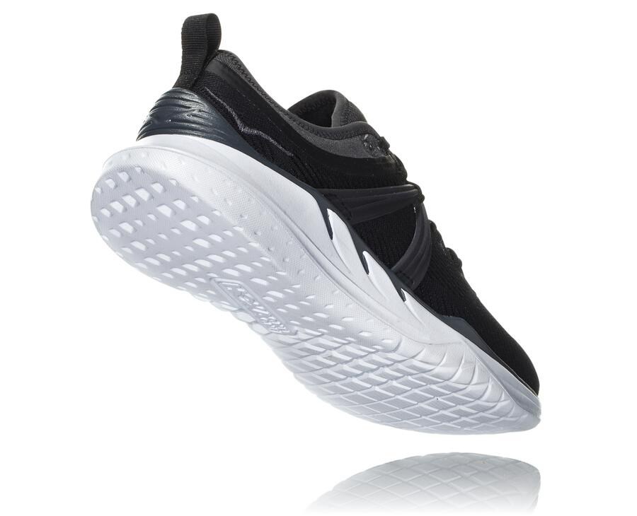 Hoka Australia One One Tivra - Womens Running Shoes Black/White - EAVSD-9206